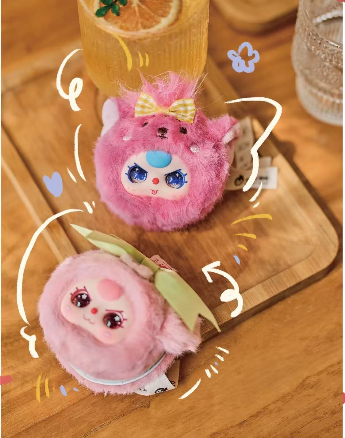 【拆盒】娃三岁化妆镜系列潮玩盲盒毛绒背景娃