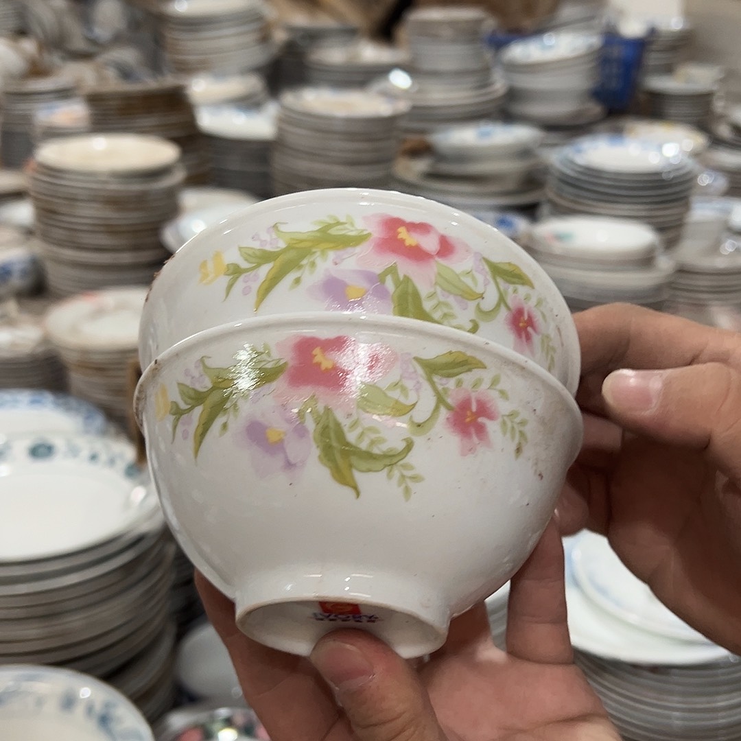 醴陵高温瓷器老碗12厘米微瑕