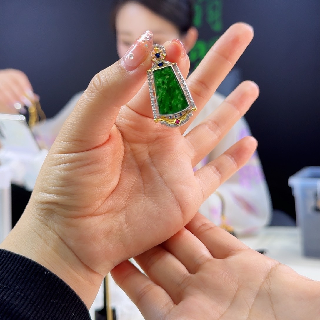 翡翠吊坠(不含链)银S925镶嵌925镶嵌