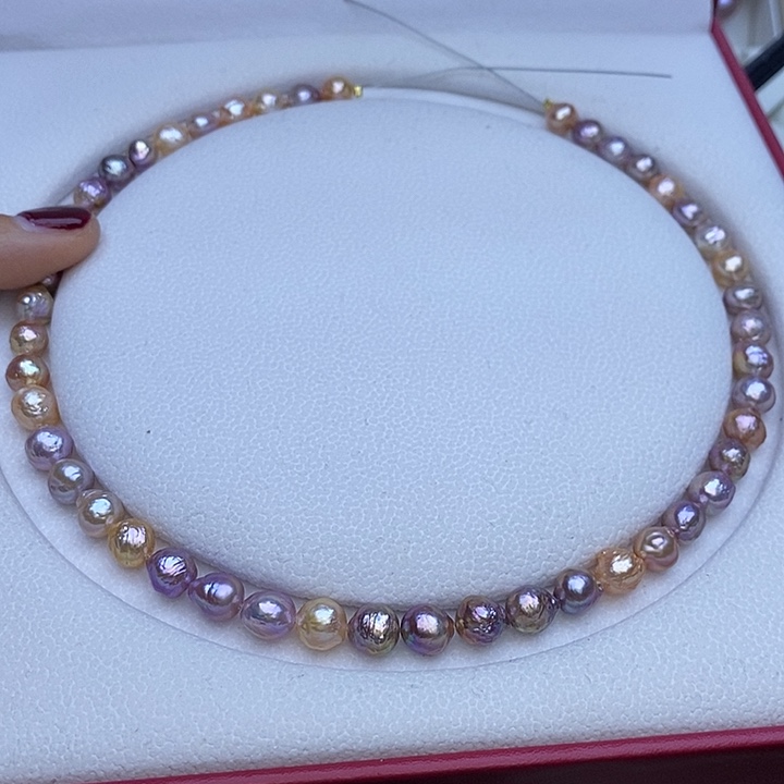 淡水珍珠项链未镶嵌李*～7-8