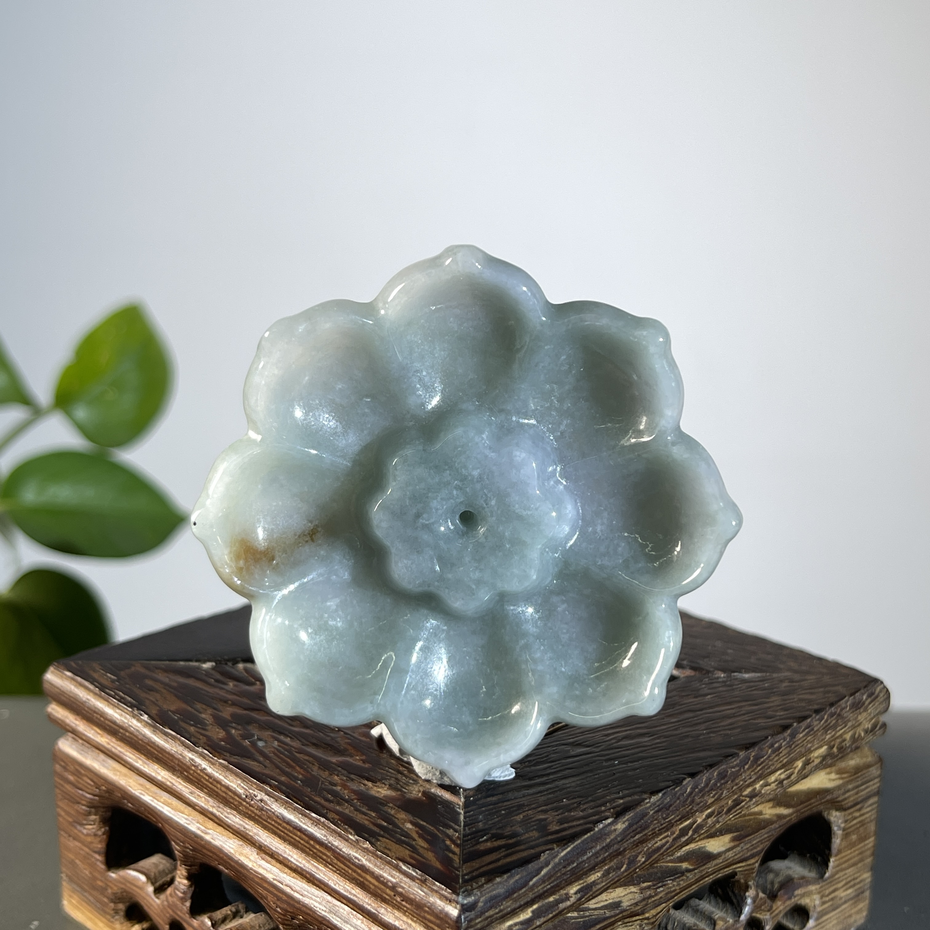 JTW21-03 天然缅甸A货翡翠  莲花香插