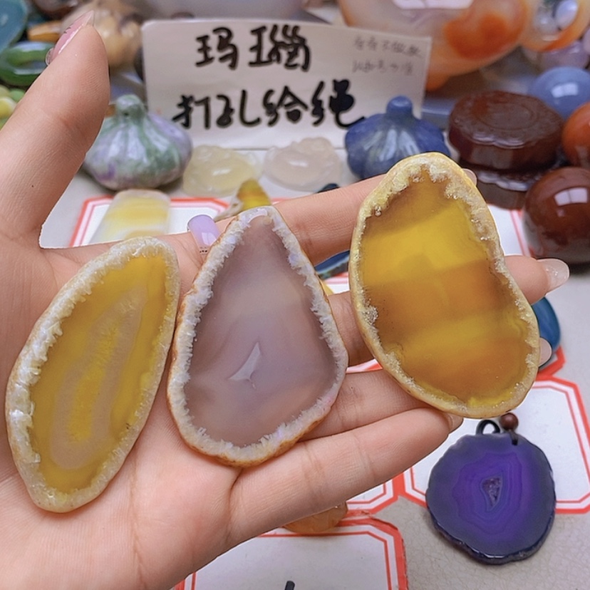 【闪购商品】未镶嵌玛瑙/玉髓珠宝半成品y****妈