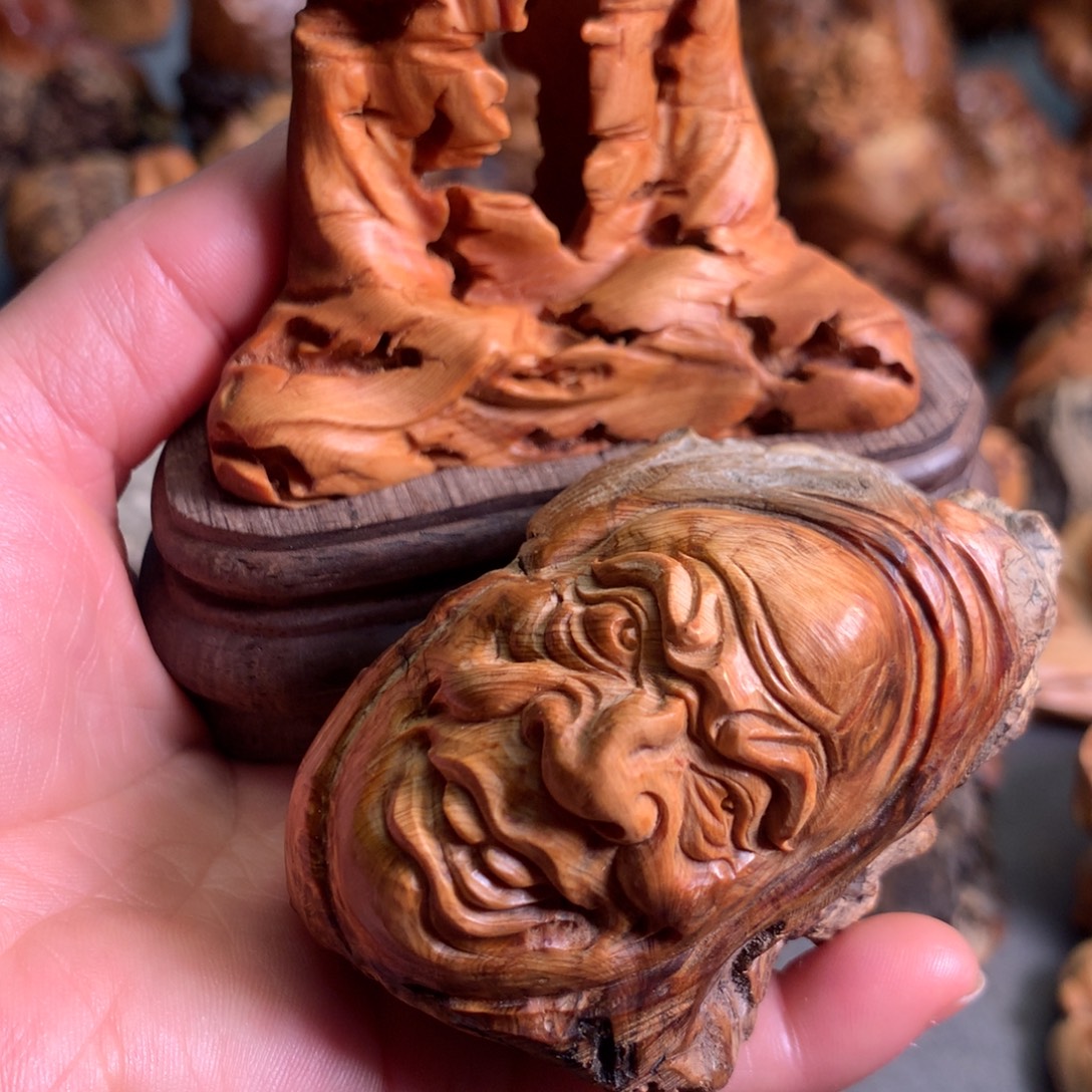 香榧木崖柏根雕摆件