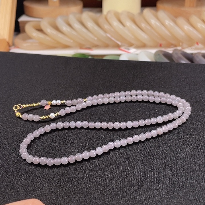 和田玉项链18K金镶嵌