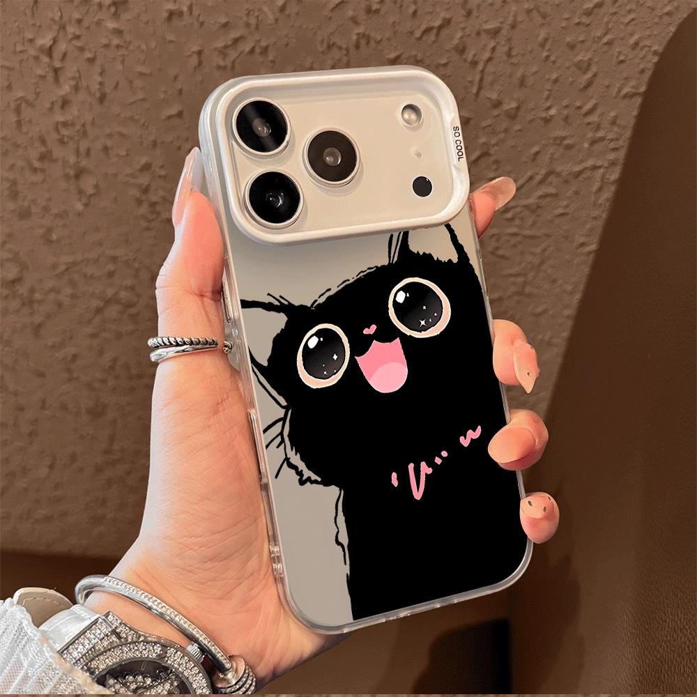 爱心猫咪适用情侣iPhone17苹果14简约手机壳16promax情侣15个性13