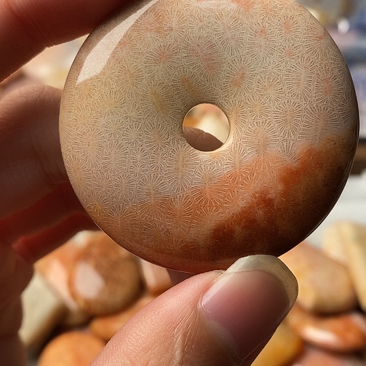 逆***薇硅化珊瑚未镶嵌颈饰