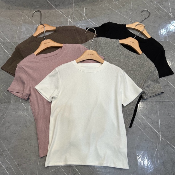 【墨涵精选】新款圆领百搭减龄显瘦休闲短袖9396