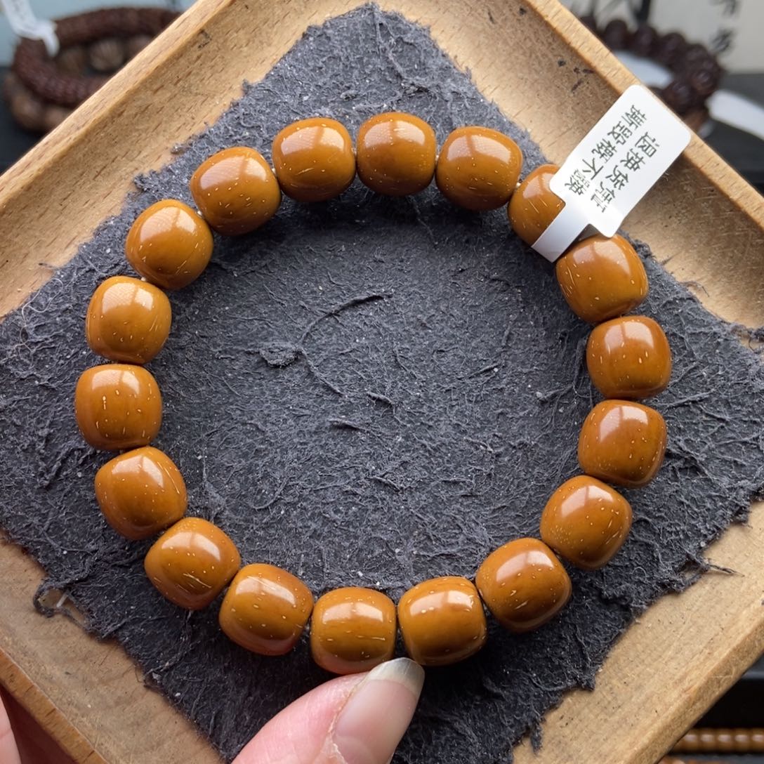 紫金鼠手串12mm近实心精品黄金甲桶珠