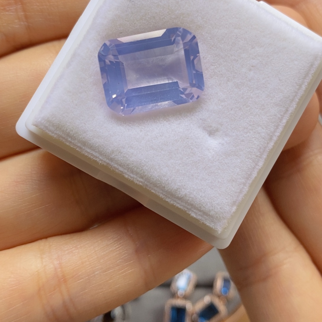 未镶嵌珠宝半成品紫晶12×16方