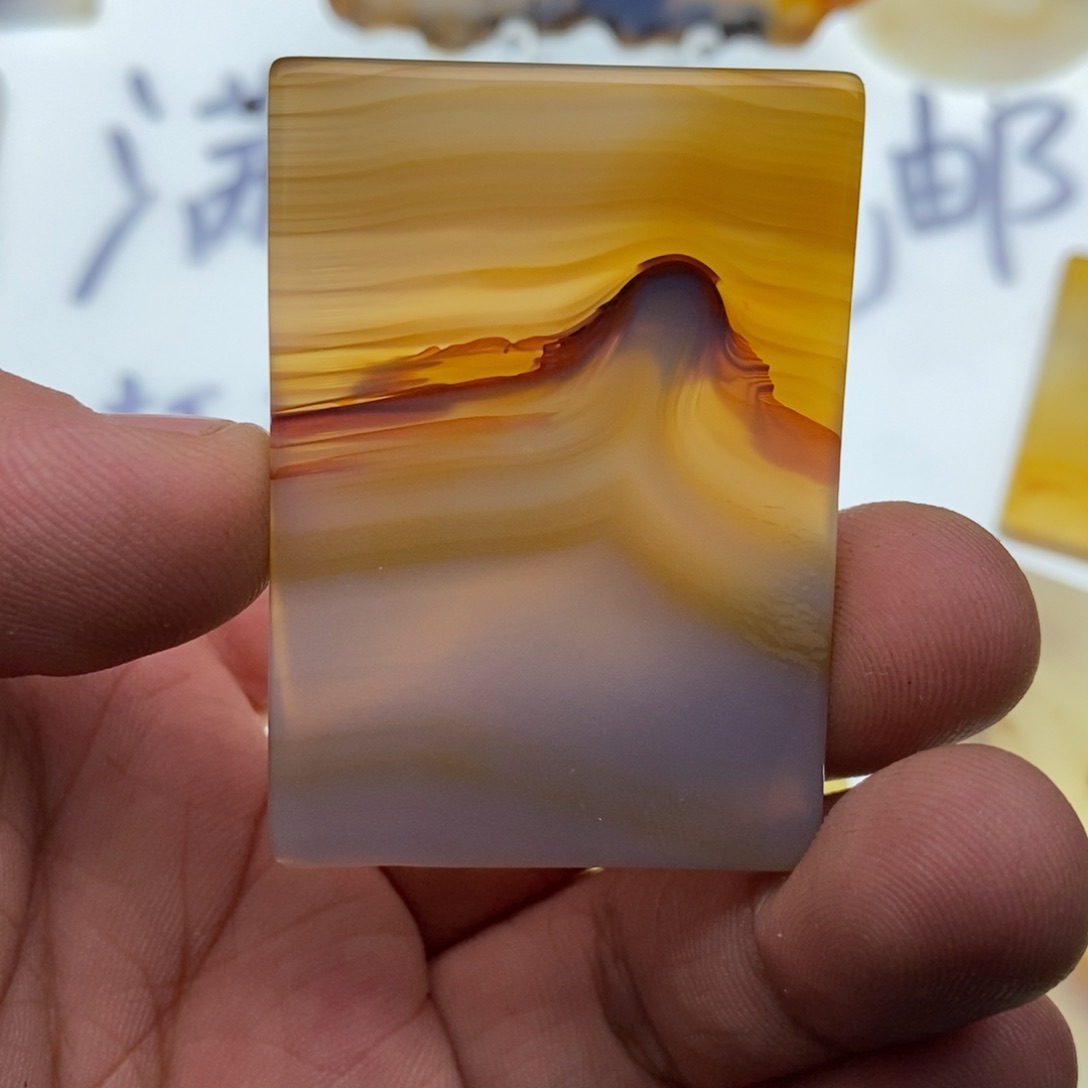 玛瑙/玉髓牌子足银镀金镶嵌