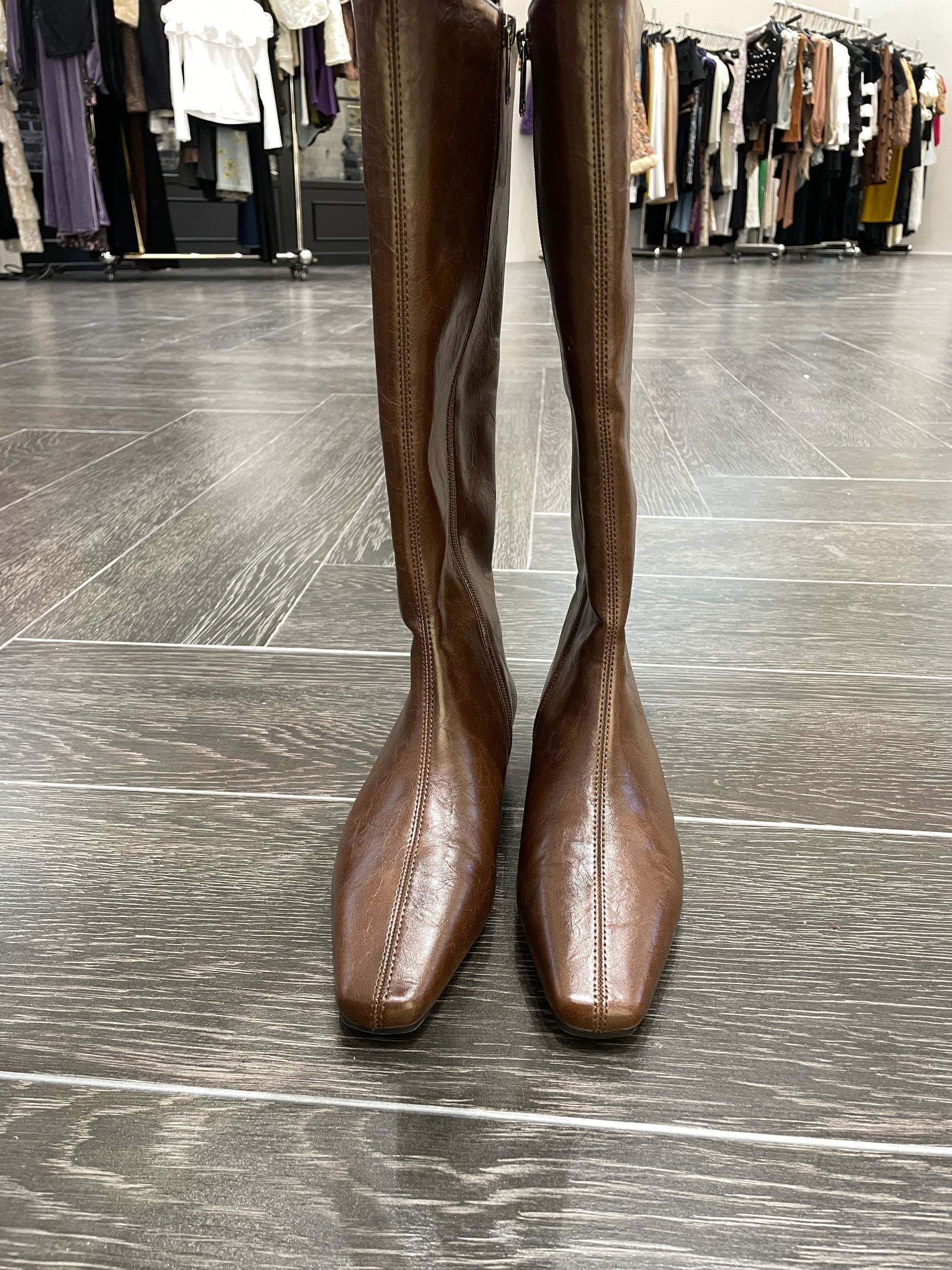 大气元（靴子）复古高筒百搭亚纹靴子