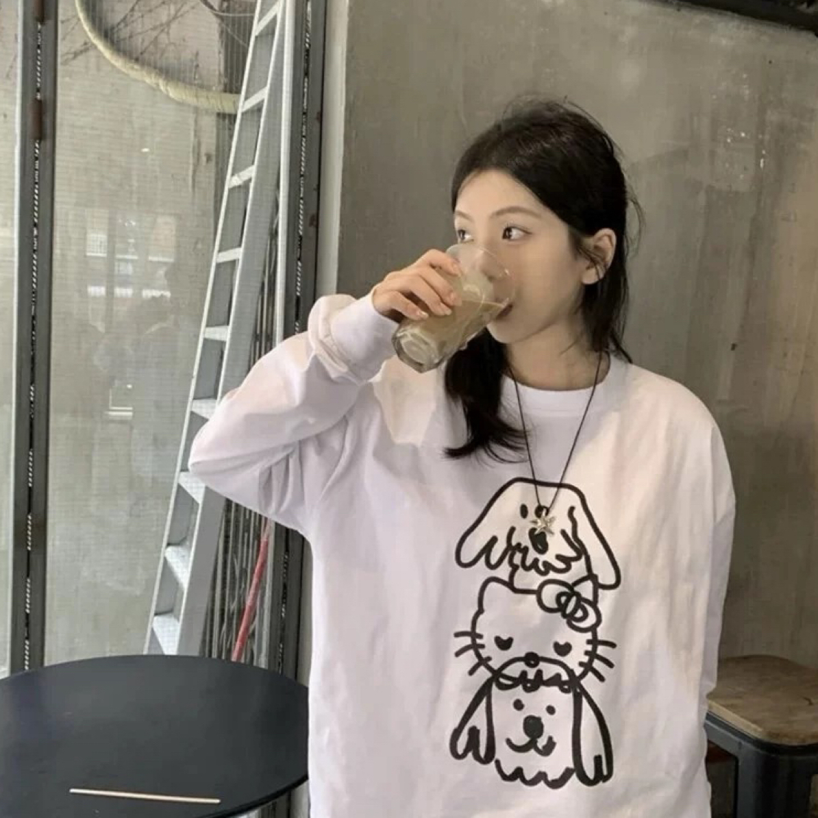 【妙女郎】印花小猫T