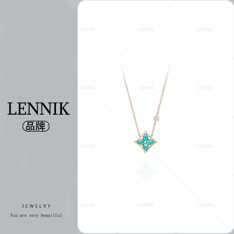 lennik/lennik【林楠专属L】蓝色老花项链 6-18