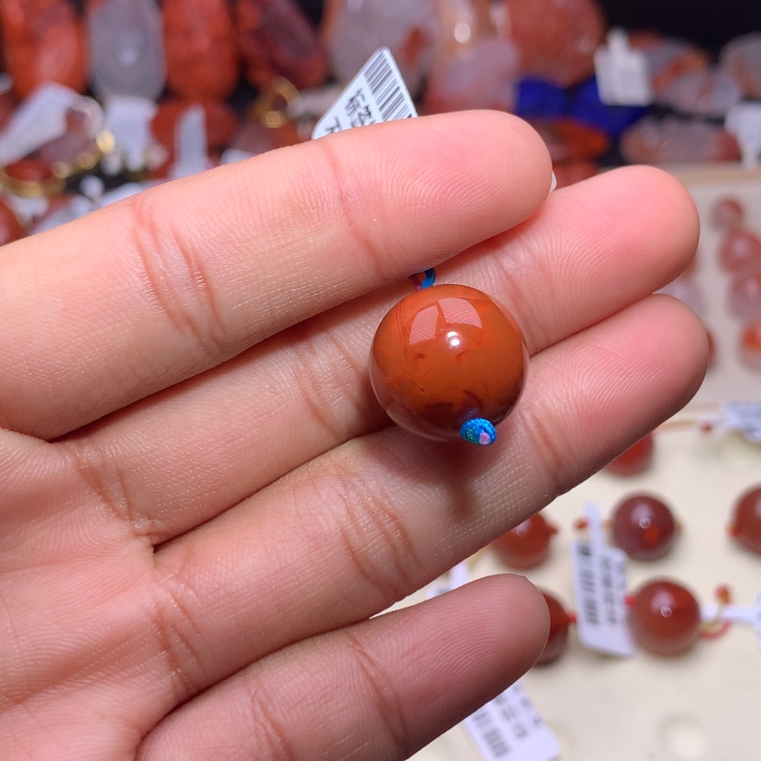 魔***子南红玛瑙未镶嵌珠宝半成品单珠1