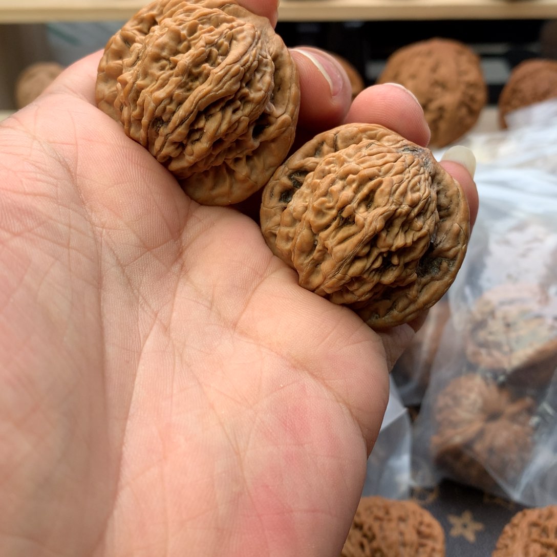 文玩核桃把件39尺全品无修虎头