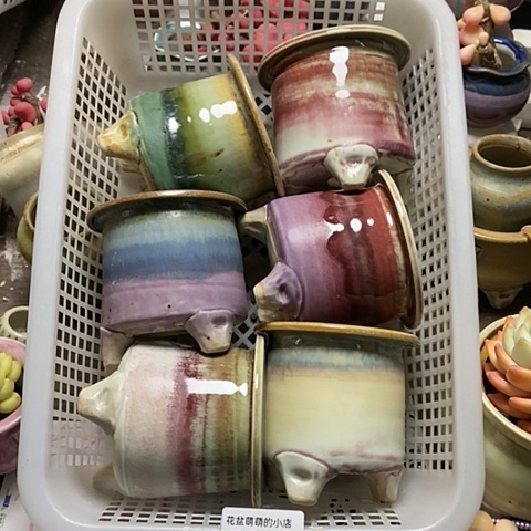 紫砂花盆053微瑕品口径7厘米左右口不圆