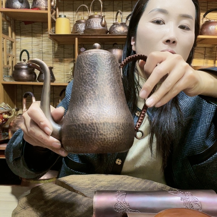 金属濄*紫铜1200毫升壶