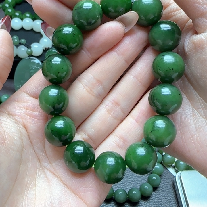 和田玉（碧玉）3手串16m未镶嵌