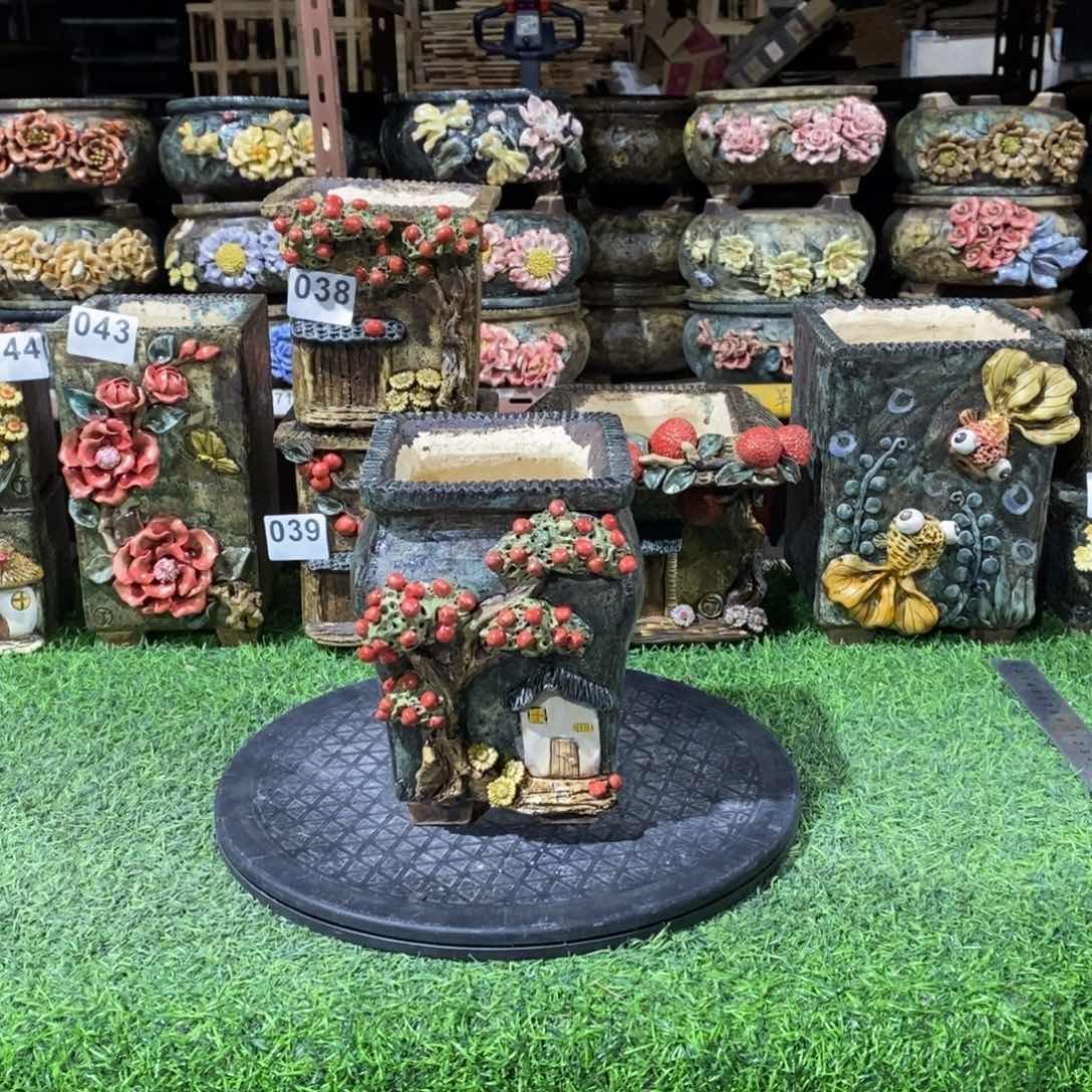 红陶青藤花器多肉花盆