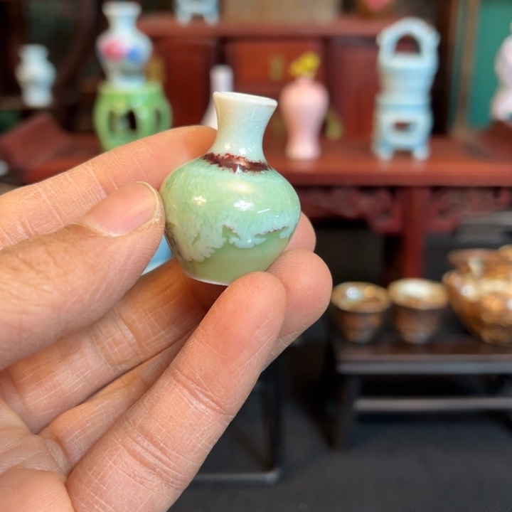 摆件微陶老王迷你花瓶