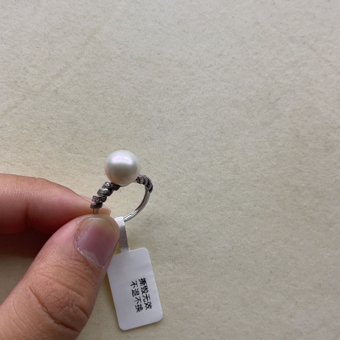 戒指淡水珍珠银S925镶嵌