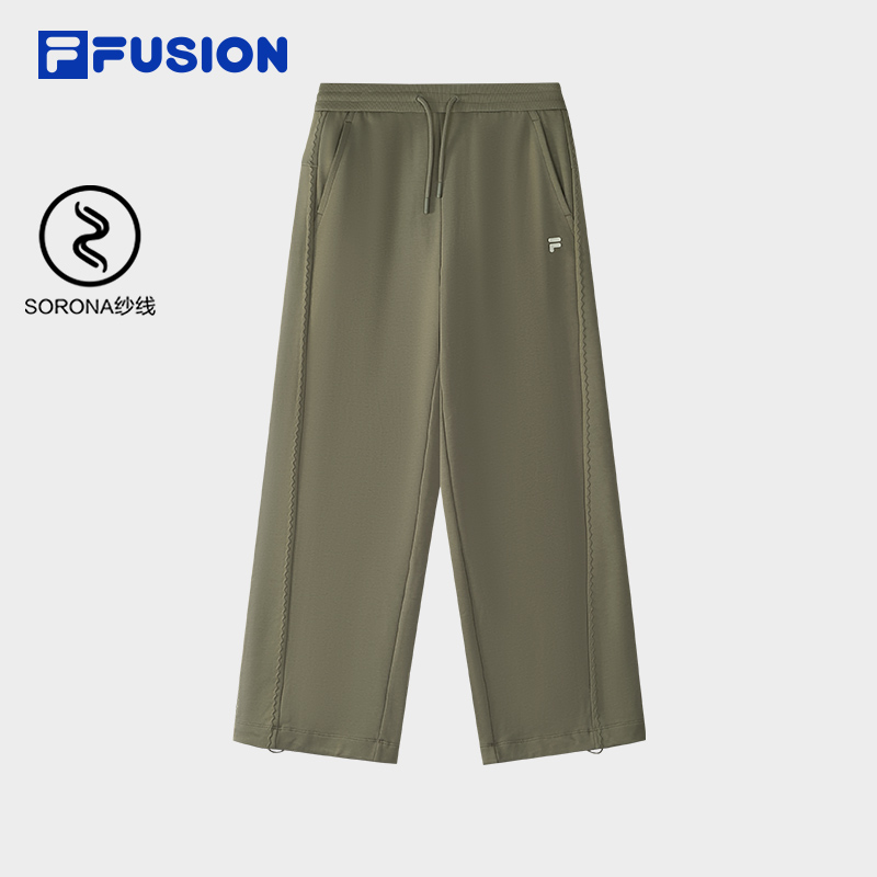 FILA FUSION斐乐潮牌秋冬显瘦针织长裤女时尚舒适运动休闲直筒裤