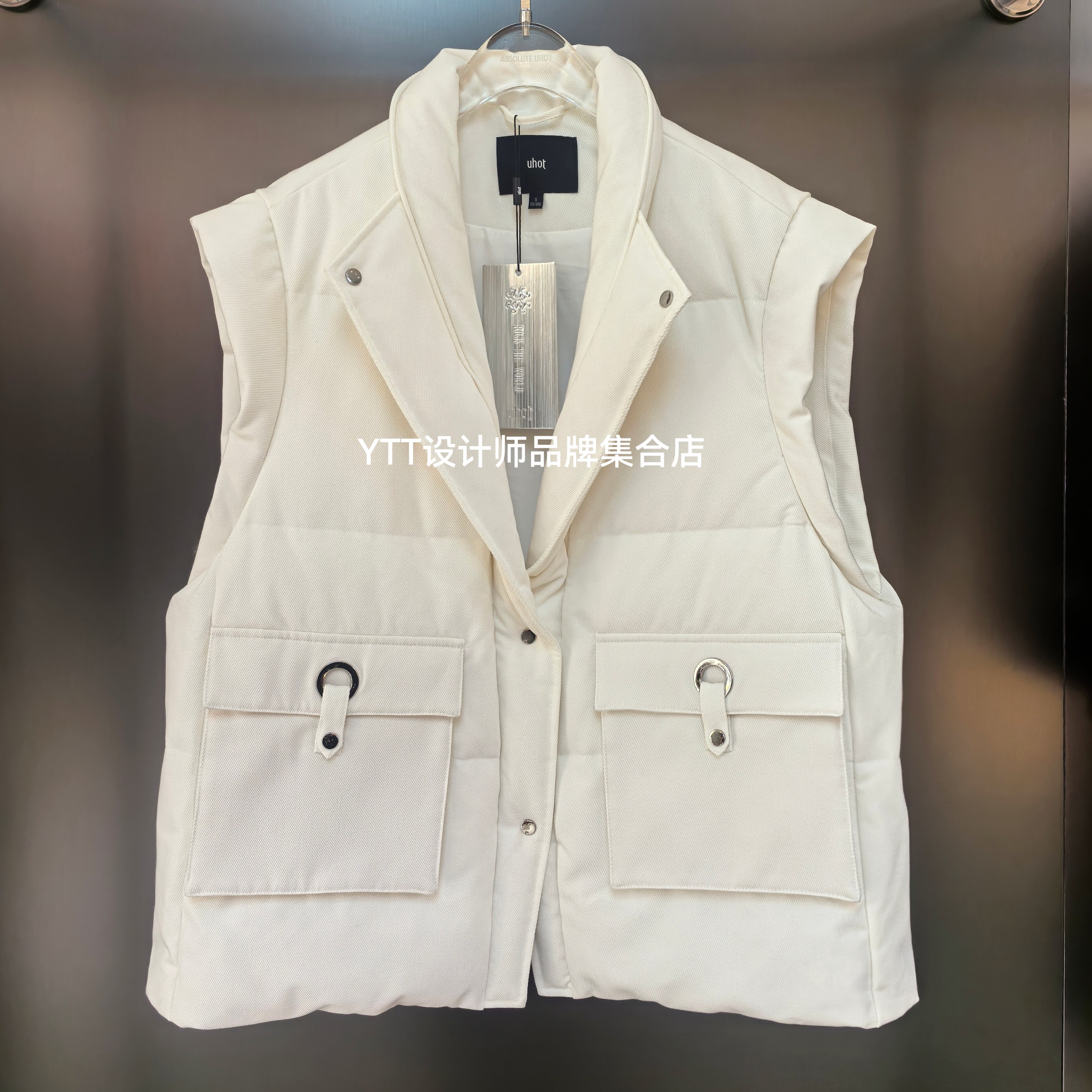 顺丰包邮 UHOT诱货2025冬季新款白色宽松休闲鹅绒羽绒服马甲背心