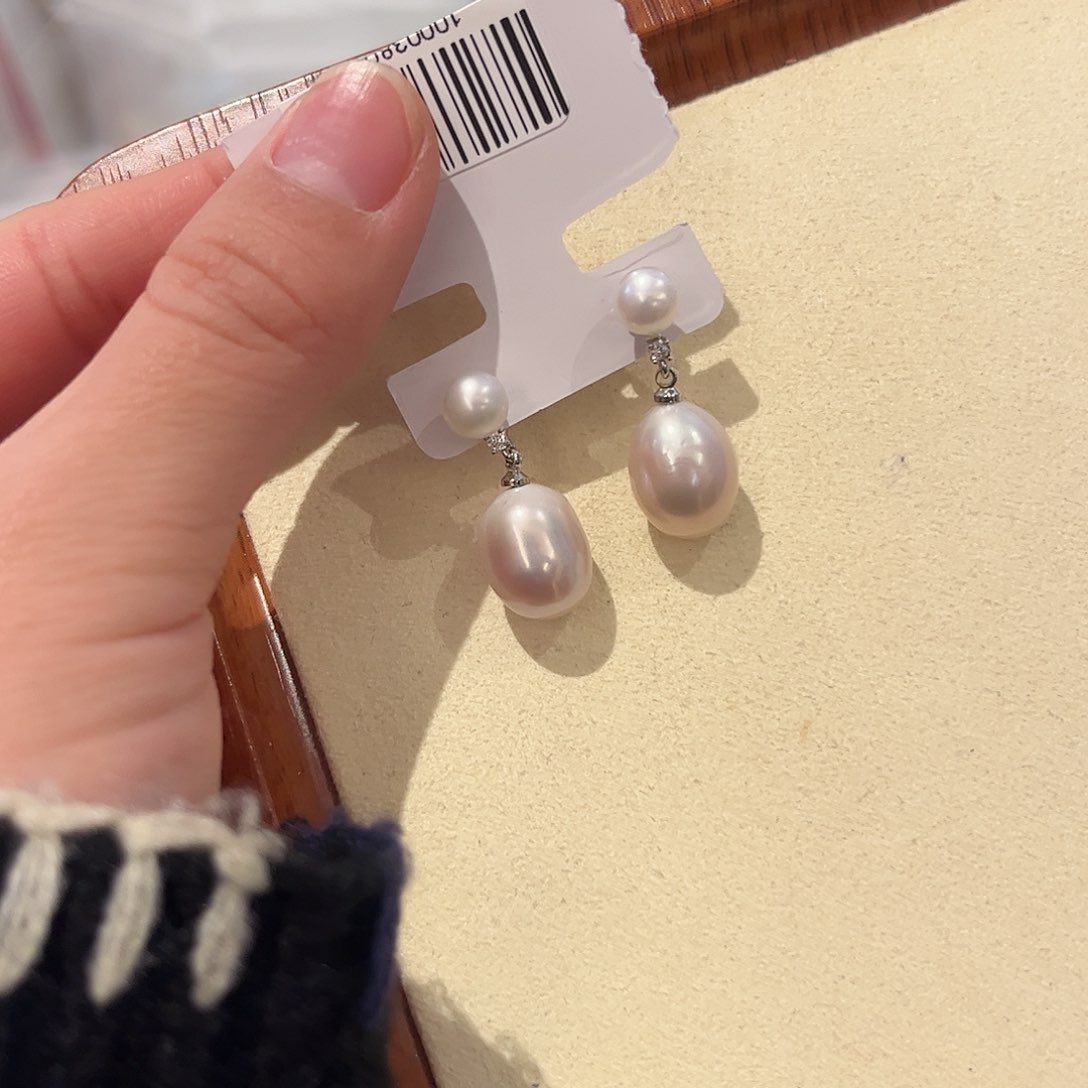 淡水珍珠耳饰合金