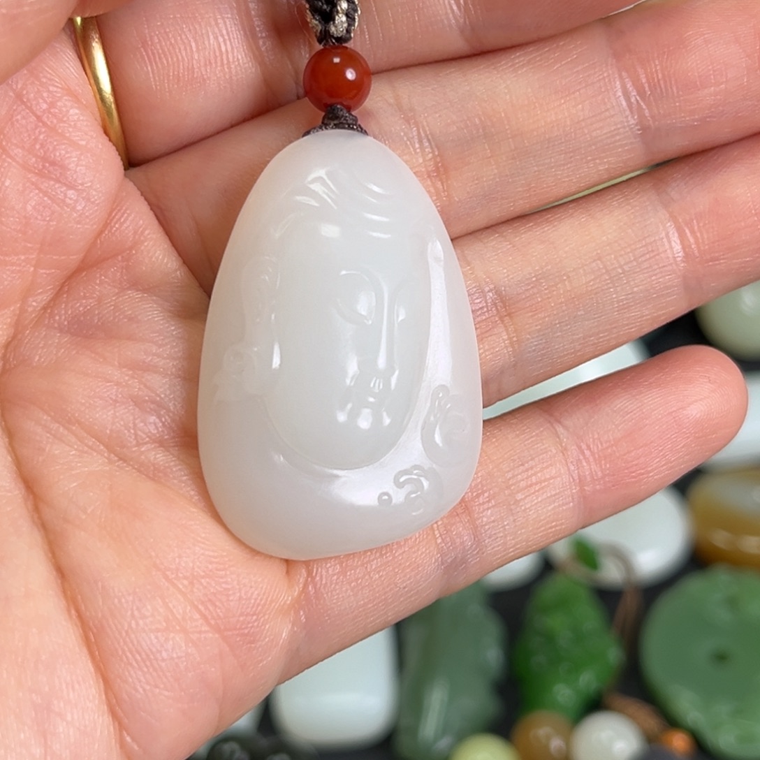 风***楼和田玉未镶嵌吊坠(赠链)