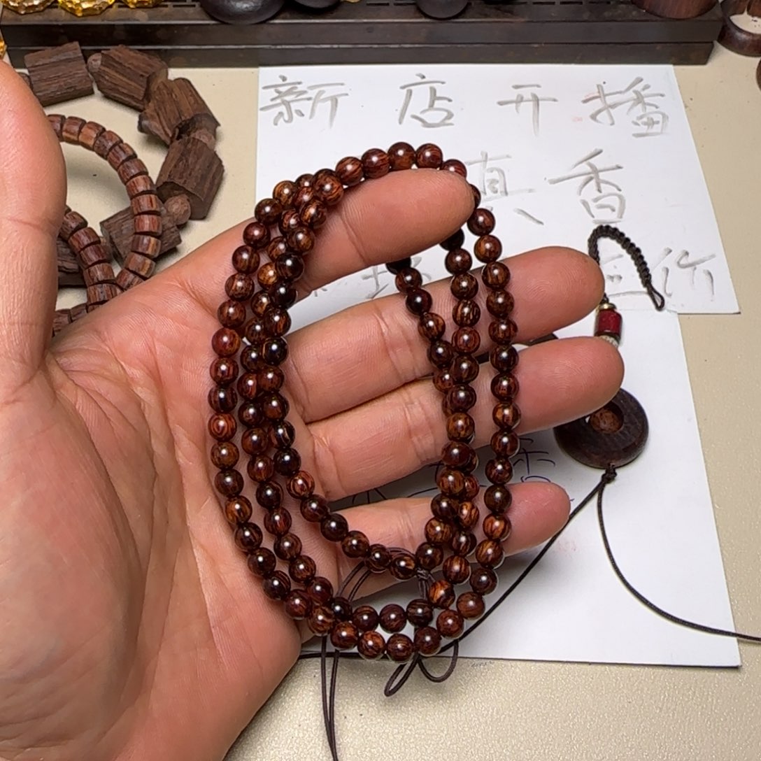 其他降真香海南红降0.6*108圆珠手串