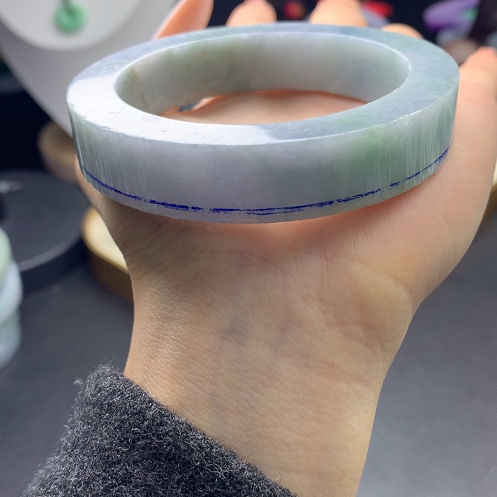 定制翡翠未镶嵌翡翠手镯 56-60 2.