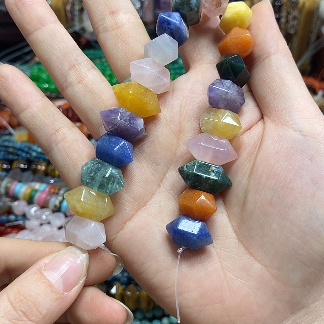 玛瑙/玉髓未镶嵌珠宝半成品多宝双尖20颗