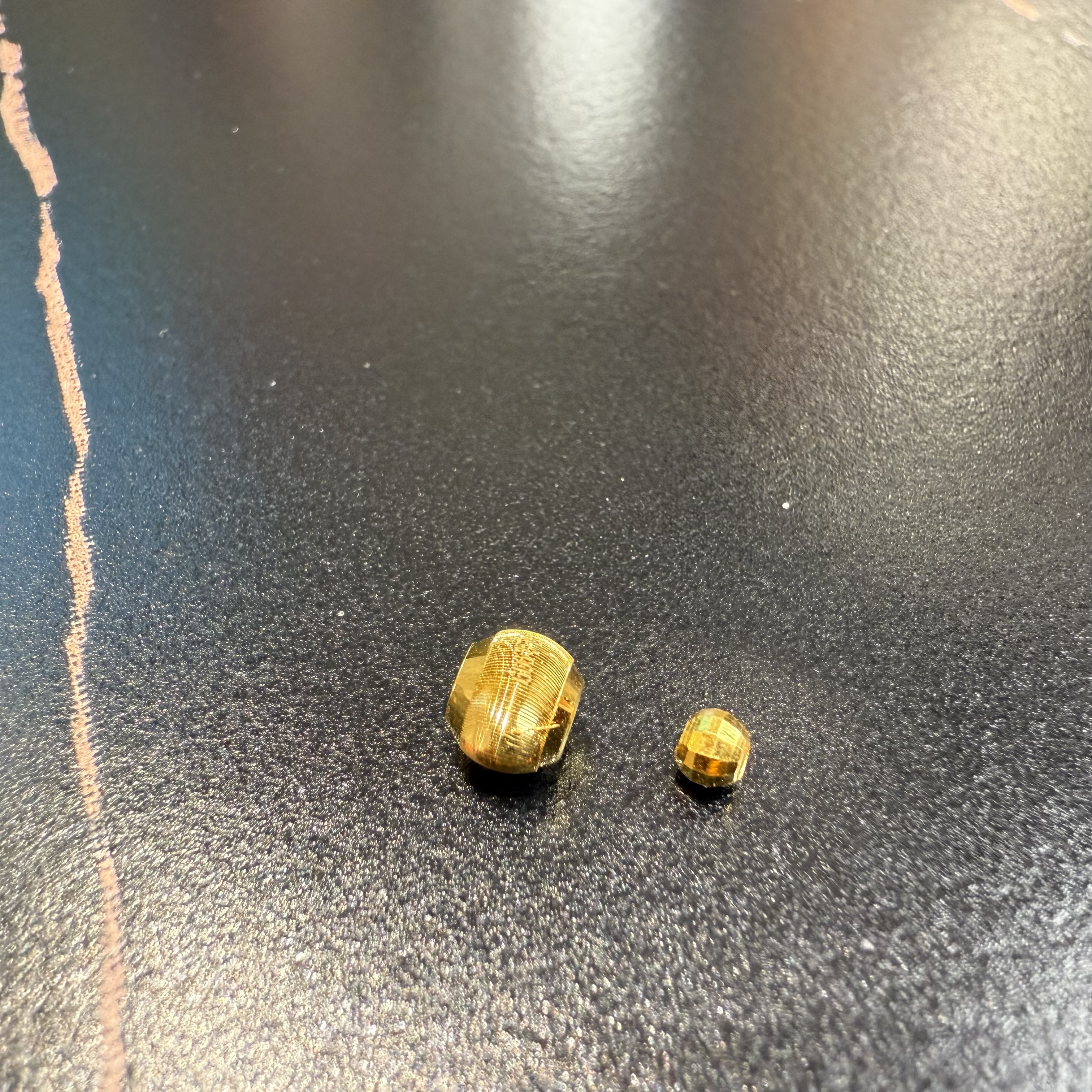足金999卡6mm猫眼金珠+足金999卡3mm镭射金珠 发顺丰
