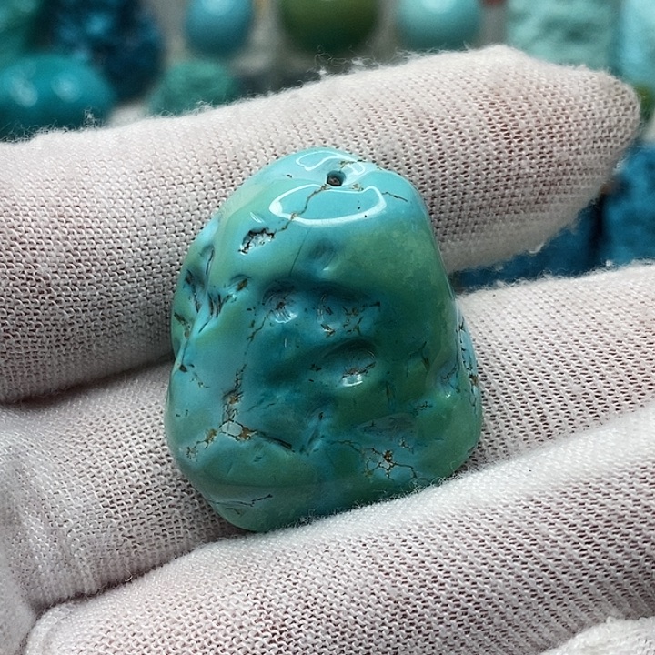 绿松石未镶嵌天然原矿 地大质检