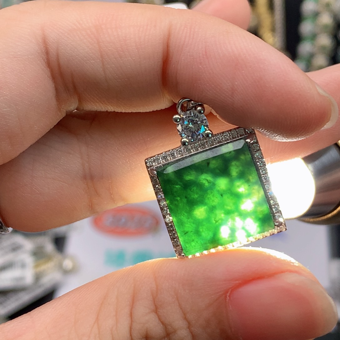 翡翠戒指银S925镶嵌天然翡翠手链