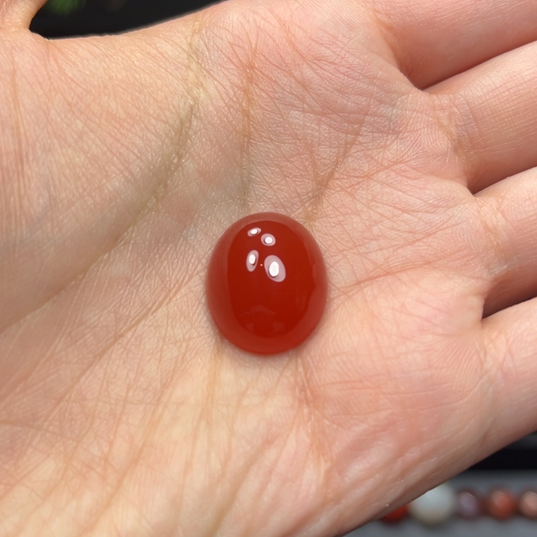 南红玛瑙冰红戒面未镶嵌