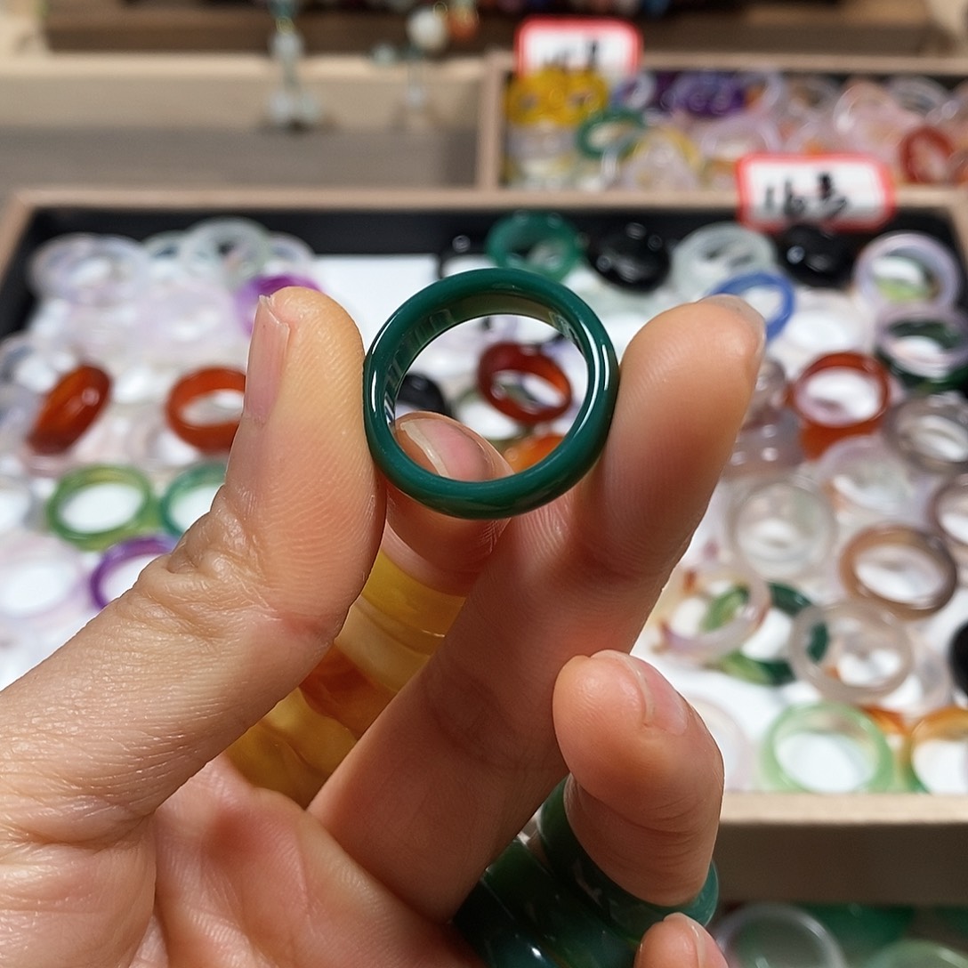 玛瑙/玉髓戒指未镶嵌Y*