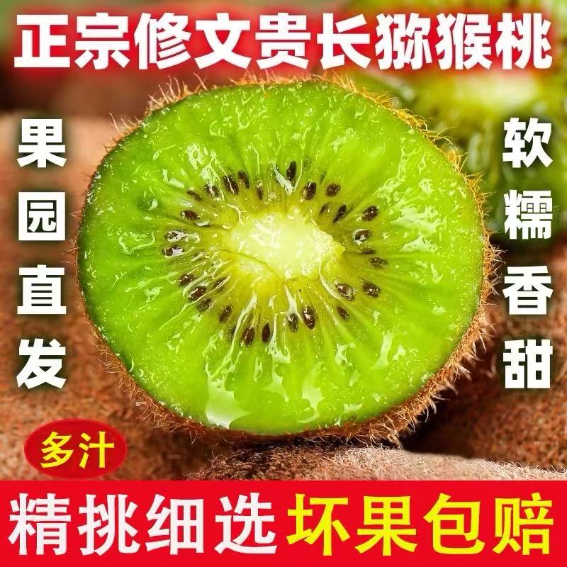 贵州修文县新鲜贵长猕猴桃现摘现发皮薄肉厚甜蜜多汁12枚