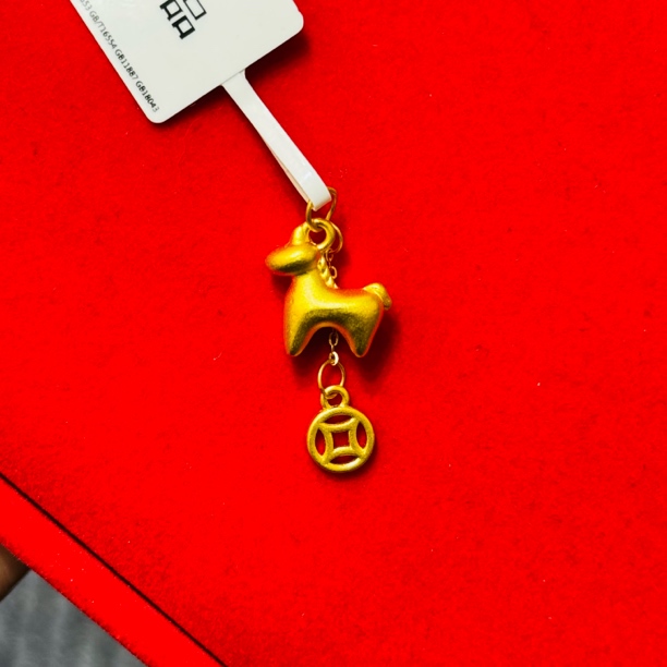 【莹莹专享】足金999 马上有钱 ZP 0.58 纳金添喜