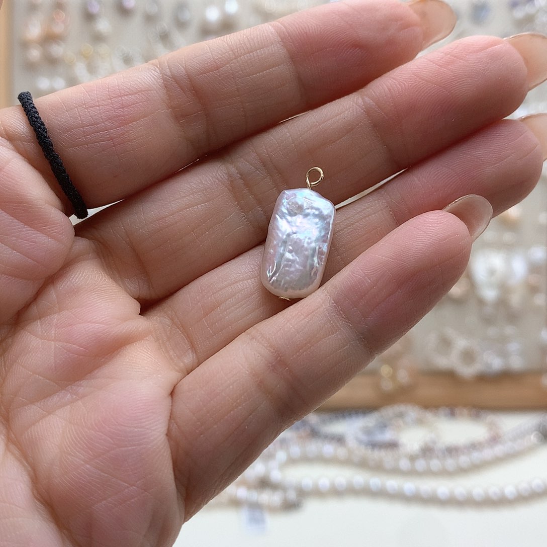 吊坠(不含链)银S925镶嵌淡水珍珠