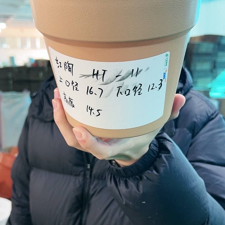 正品红陶口17高14卡其色6个无托