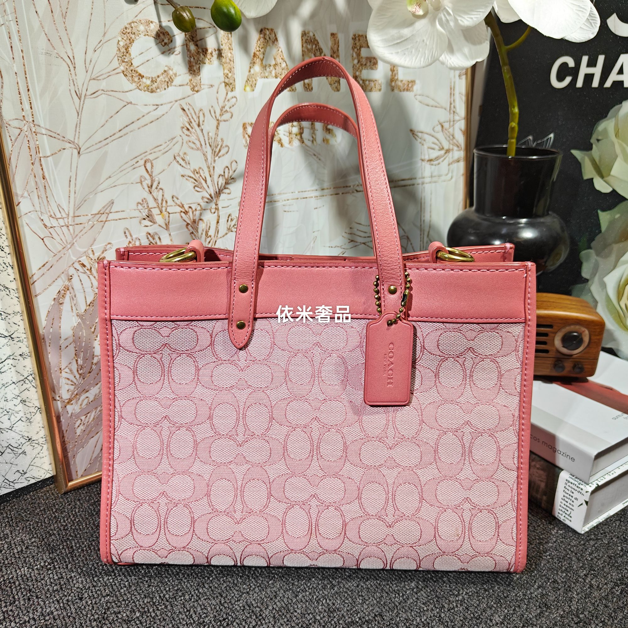 95新 COACH/蔻驰 蔻驰粉色托特G25101923尺寸30*23