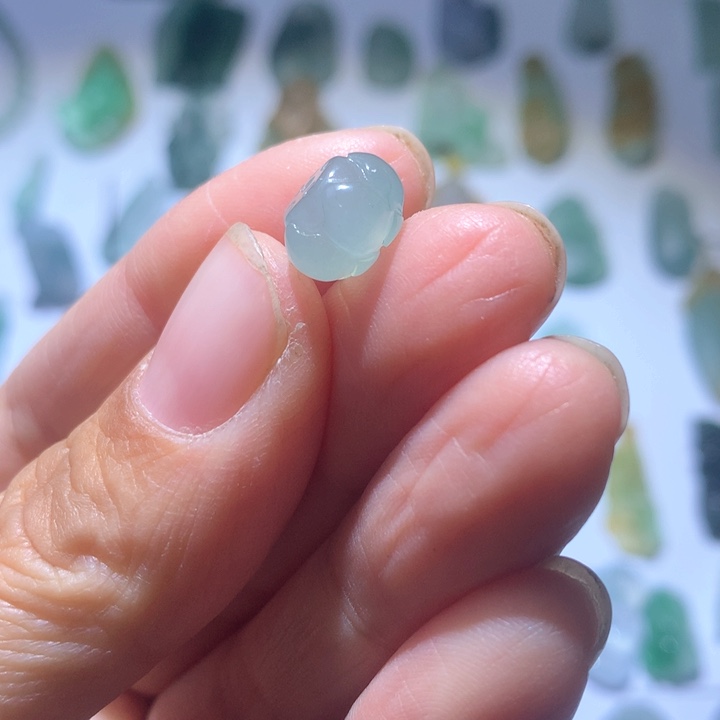 定制翡翠未镶嵌卡10莲花珠