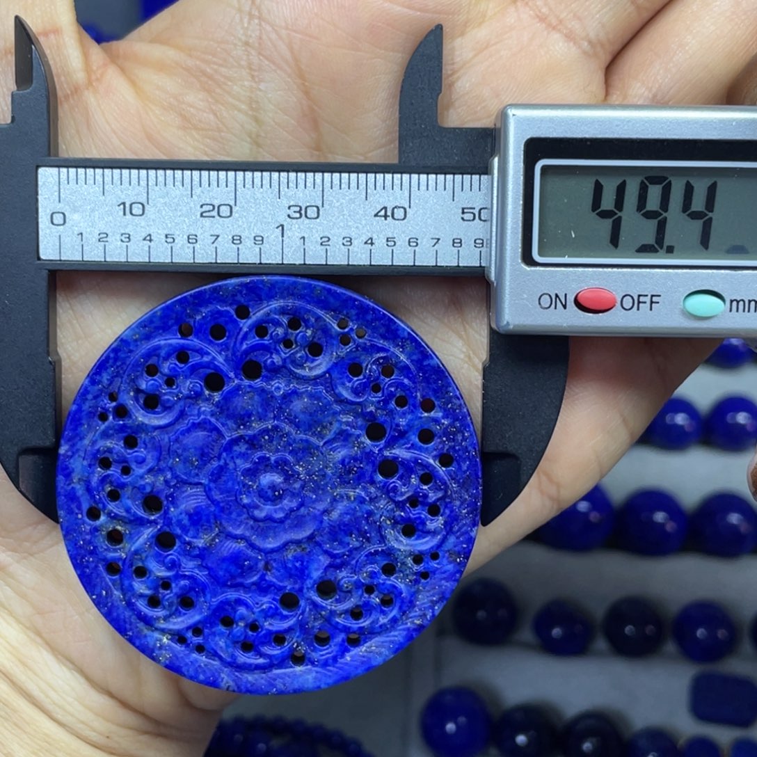 青金石莲花镂空牌未镶嵌