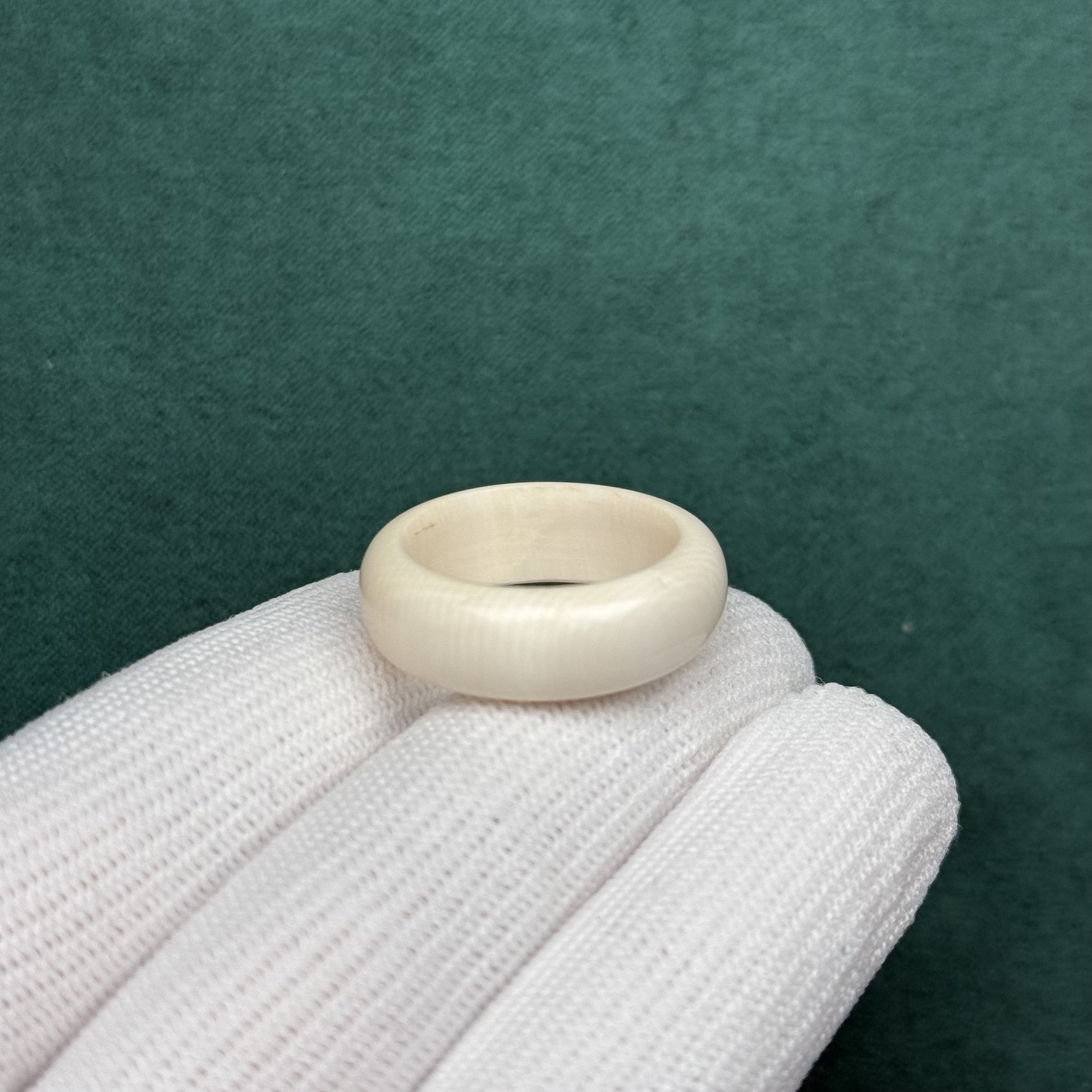 D73-29天然猛犸牙 戒指 内径18.4宽7.8mm 支持鉴定假一罚十