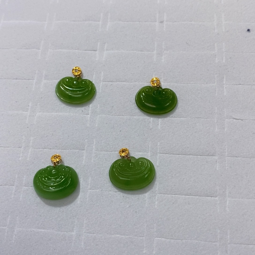 和田玉颈饰18K金镶嵌多样性发货 拍一发一