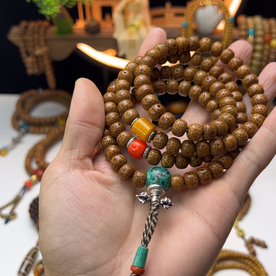 鱼***尾吊坠星月菩提头条精品陈籽星月菩提9×7mm