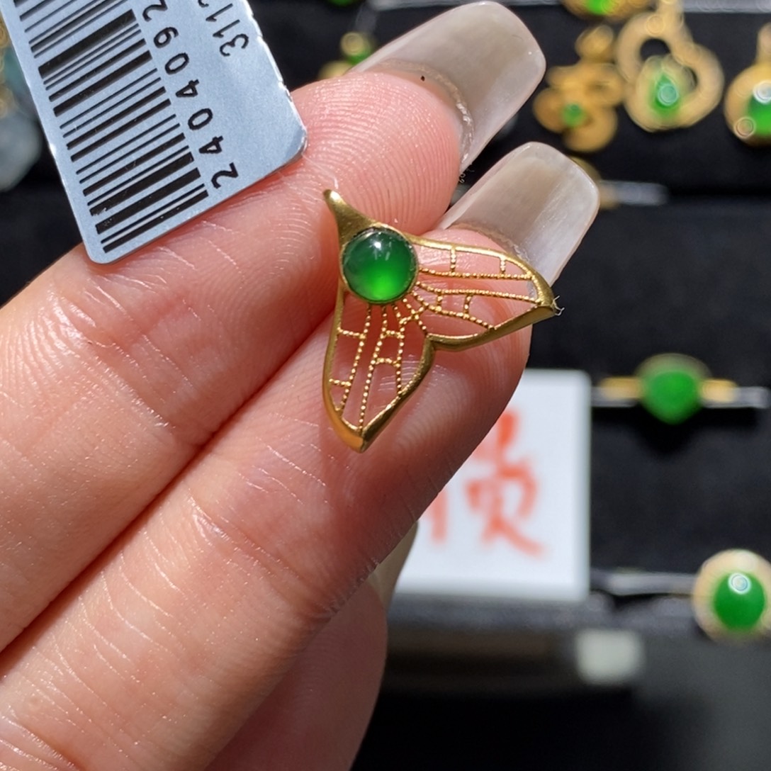 翡翠颈饰18K金镶嵌456778