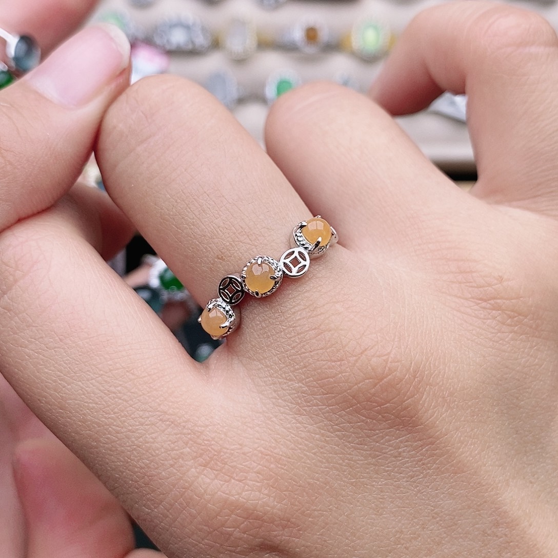 翡翠银S925镶嵌戒指