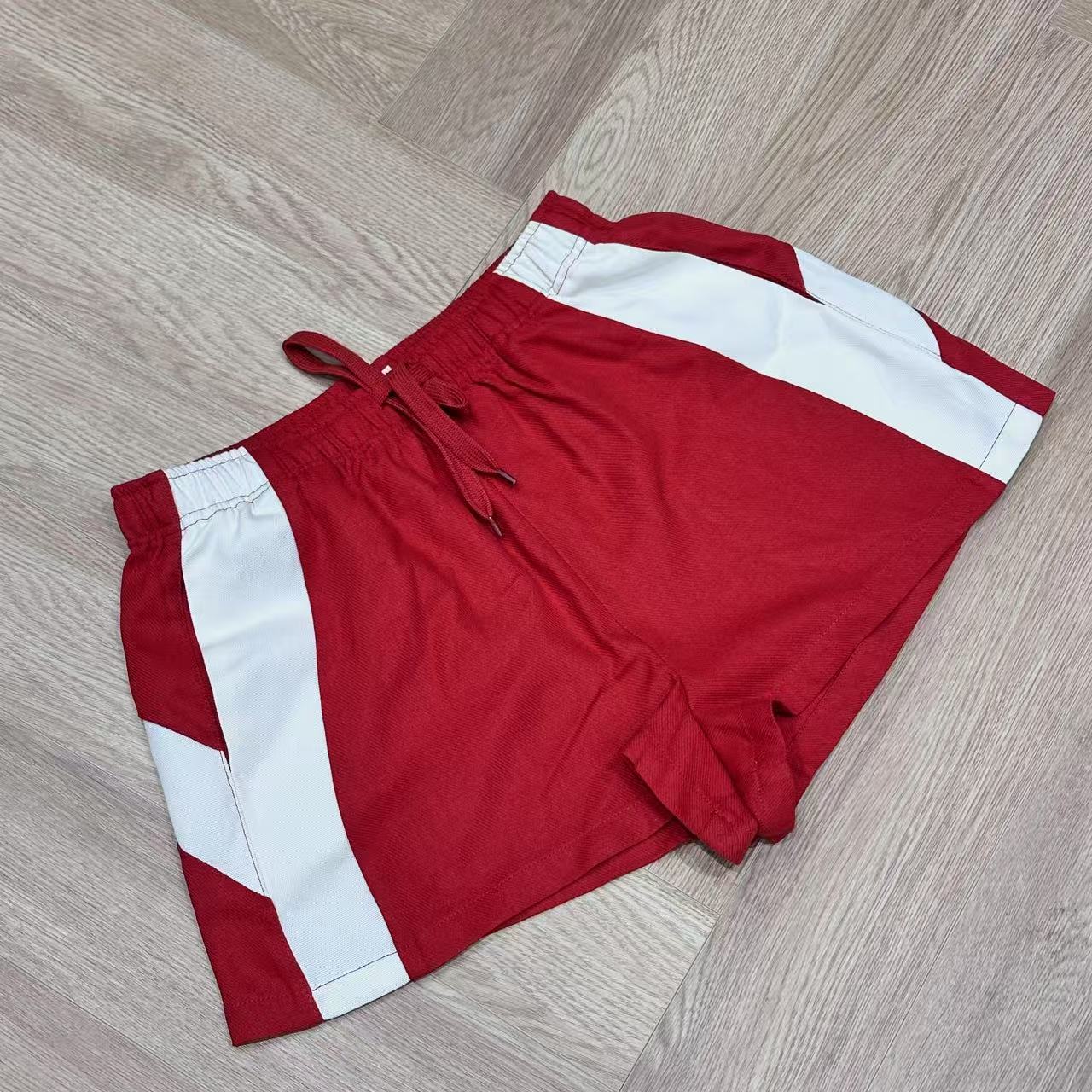 拼色休闲松紧短裤撞色抽绳热裤25389